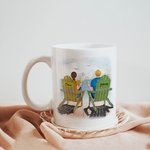 Personalized You and Me We Got This Couple Sitting on Chairs Together Enjoy the Mountain View White Ceramic Mug Valentine's Day Gift Coffee Mug