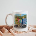 Personalized Couple Watching the Sunrise Lake You and Me White Ceramic Mug Boyfriend Gifts Coffee Mug