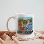 Personalized Annoying Each Other Couple Sitting By The Lake White Ceramic Mug Gifts for Couples Dishwasher and Microwave Safe