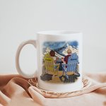 Personalized Love Couple Sitting on Chairs Together Forever Yours Enjoy the View White Ceramic Mug Anniversary Gifts for Couples Coffee Mug