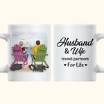 Personalized Husband And Wife Travel Partners for Life Enjoy the Mountain View White Ceramic Mug Gift for My Husband or Wife C-type Handle