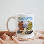 Personalised Annoying Each Other Couple Sitting Beach Landscape Sailboats White Ceramic Mug Couple Gift Ideas Coffee Mug