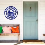 Personalized Family Name Initial Sign Metal Wall Art Decoroation for Indoor and Outdoor