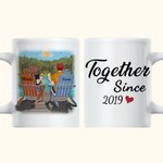 Tazza in ceramica bianca personalizzata per fidanzati - Coppia insieme: godetevi il panorama dell'alba - lavabile in lavastoviglie e utilizzabile nel 