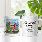 Personalized Enjoy the Sunflower Landscape Sunrise Couple White Ceramic Mug Valentine's Day Gift Coffee Mug Romantic Couple