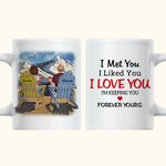 Personalized Love Couple Sitting on Chairs Together Forever Yours Enjoy the View White Ceramic Mug Anniversary Gifts for Couples Coffee Mug