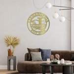 Personalized Family Name Initial Sign Metal Wall Art Decoroation for Indoor and Outdoor