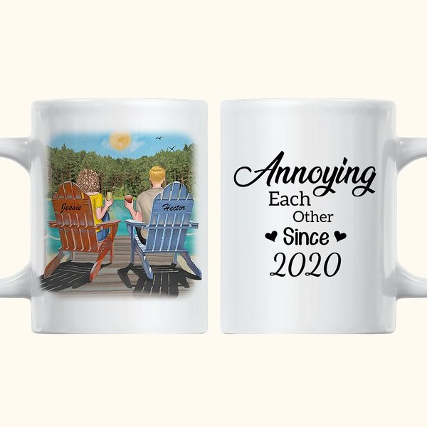 Annoying Couple Sitting By Lake Mug