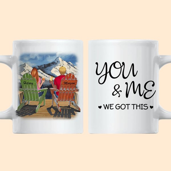 Tazza in ceramica bianca personalizzata Love Couple Cartoon Couple You and Me We Got This Mountain Idee regalo per coppie Lavabile in lavastoviglie e 