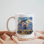 Marito e moglie romantici partner di viaggio godono di una vista sulle montagne Tazza in ceramica bianca Regalo di San Valentino Lavastoviglie e Mi