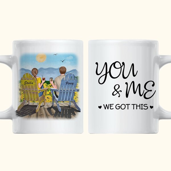 Personalised Mug You and Me Couple Enjoy the Sunflower Landscape White Ceramic Mug Gift for Lover Coffee Mug Couple Gift Ideas