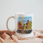 Personalizada Molesto Pareja Disfrutar de la Vista Girasol Silla Blanco Taza de Cerámica Regalo de San Valentín C-tipo de mango