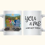 Personalized Couple Watching the Sunrise Lake You and Me White Ceramic Mug Boyfriend Gifts Coffee Mug