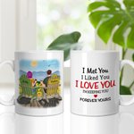 Tazza in ceramica bianca personalizzata I Met You I Love You Coppia di girasoli da bere per sempre Regali per fidanzati Regali per fidanzate 11 oz o 1