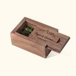 Personalized Wooden Wedding Ring Box for Proposal Engagement Anniversary Wedding Ceremony Ring Holder Rustic Moss Wedding Ring Box Couples Newlyweds