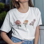 Personalized Vintage Birth Flowers T-shirt or Sweatshirt Gift for Nana or Mom