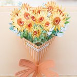 Personalised 3D Flower Greeting Card Carnation Sunflower Mother's Day Teacher's Day Gift