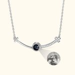 Gepersonaliseerde glimlach projectie foto Sterling zilveren ketting met kubieke zirkoon verjaardag Moederdag cadeau voor haar
