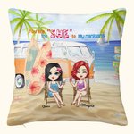 Personifierad Bästa vänner Systrar Kärlek Sommar Surf Kasta kudde Cover Jubileum Soffa Dekor