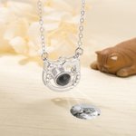 Collar personalizado con foto de proyección de gato y I Love You en 100 idiomas Joyas para amantes de los gatos
