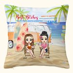 Personalisierte Surf Summer Landscape Seaside Best Friends Sisters Überwurf Kissenbezug Jubiläum Schlafzimmer Dekor