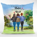 Personalized To the World You are a Mother but to Us You are the World Lakeside Vew Throw Pillow Cover Gift for Mom Bedroom Decor