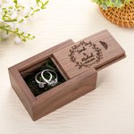 Personalized Wooden Wedding Ring Box for Proposal Engagement Anniversary Wedding Ceremony Ring Holder Rustic Moss Wedding Ring Box Couples Newlyweds