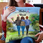 Personalized To the World You are a Mother but to Us You are the World Lakeside Vew Throw Pillow Cover Gift for Mom Bedroom Decor