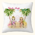 Personalised Girlfriend Friendship Story Seaside Sunset Beach Throw Pillow Cover Birthday Home Decoration