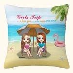Personliga bästa systrar älskar dig Beach Summer Throw Pillow Cover Bästa vän gåva till vardagsrummet