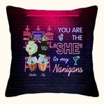 Personalizzato You're the She to My Nanigans Best Friends BFF Throw Pillow Cover Friend Gift per il soggiorno