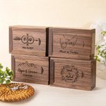 Personalized Wooden Wedding Ring Box for Proposal Engagement Anniversary Wedding Ceremony Ring Holder Rustic Moss Wedding Ring Box Couples Newlyweds