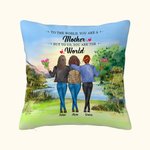 Personalized To the World You are a Mother but to Us You are the World Lakeside Vew Throw Pillow Cover Gift for Mom Bedroom Decor