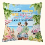 Personalizzato We're Sage and Hood Besties Best Friends Beach View Throw Pillow Cover Friend Gift Bedroom Decor