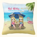 Personalizado Best Friends Travel Together Keep Love Seaside Throw Pillow Cover Best Friend Gift Sofa Decor