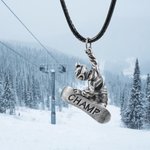 Personalizada Extreme Sports Snowboard Esquí Colgante Collar Deportes de Invierno Regalo para los amantes del esquí Adolescentes