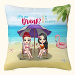 Personalizzato ragazze Besties sorelle estate spiaggia bere Throw Pillow Cover migliore amico regalo Sofa Decor