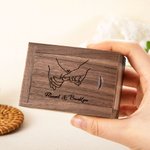 Personalized Wooden Wedding Ring Box for Proposal Engagement Anniversary Wedding Ceremony Ring Holder Rustic Moss Wedding Ring Box Couples Newlyweds
