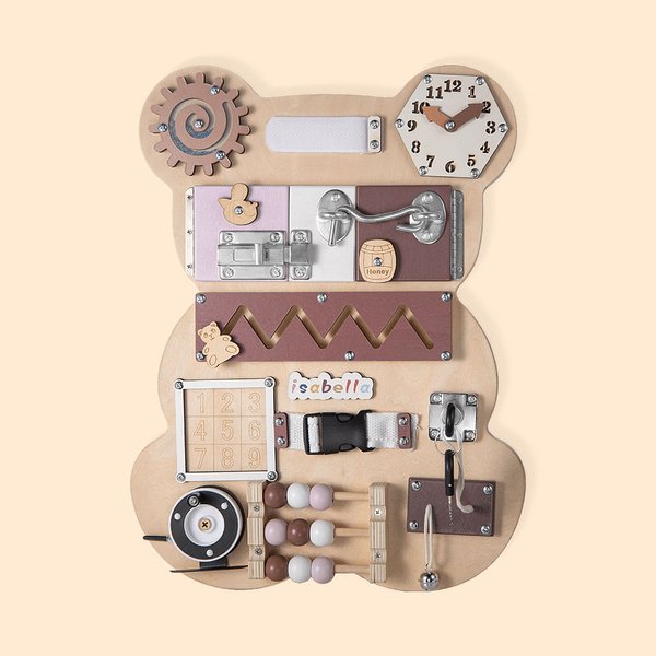 Montessori Busy Board Wooden Sensory Development