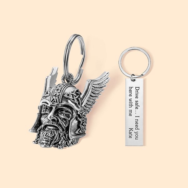 Odin Viking God Bells Ride Bell Key Chain