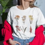 Personalized Vintage Birth Flowers T-shirt or Sweatshirt Gift for Nana or Mom