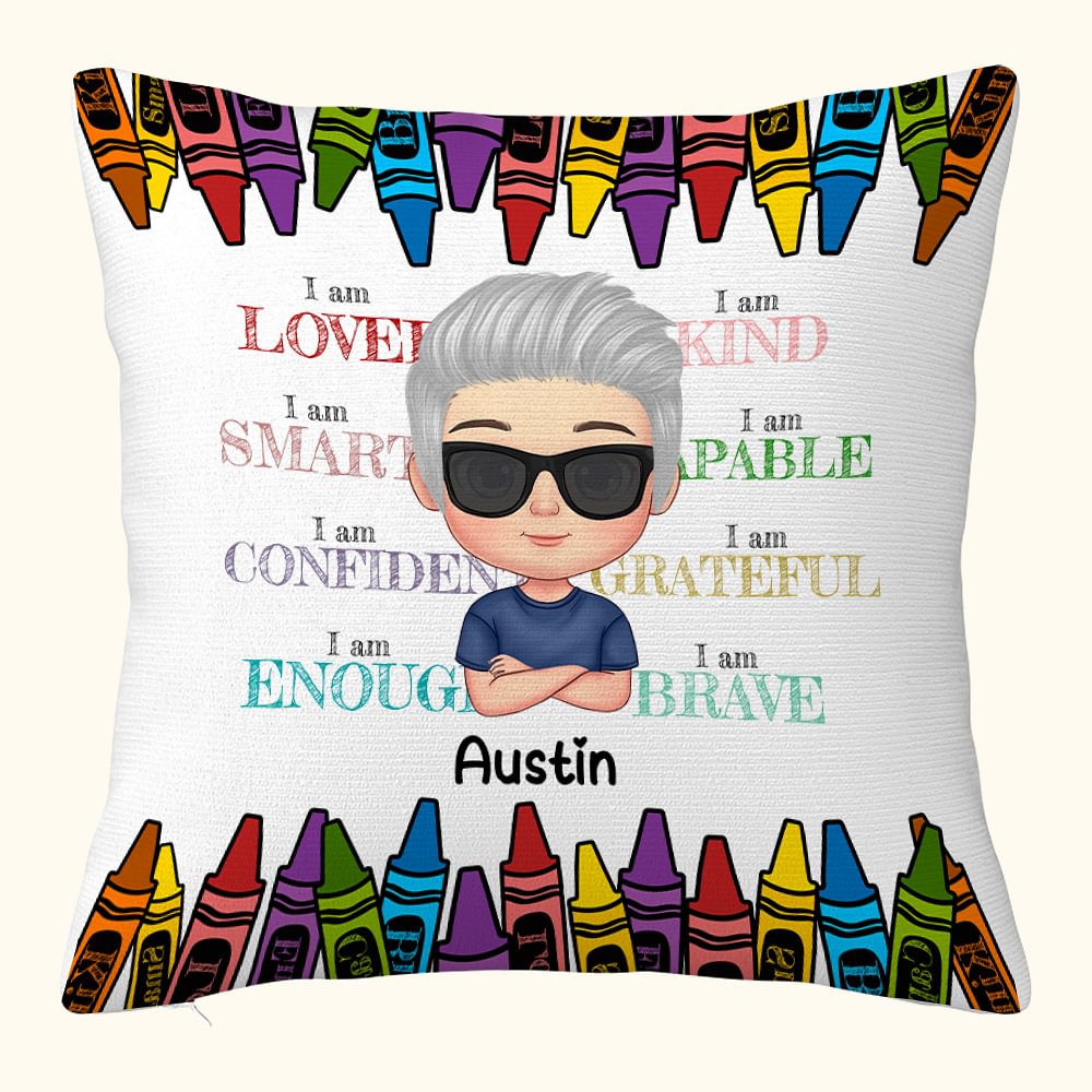 Crayon de couleur personnalisé retour à l'école déclaration de cadeau enfant Image jeter taie d'oreiller canapé décor