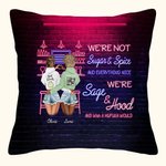 Gepersonaliseerd We're Sage and Hood Besties Best Friends at Bar Kussenhoes Vriendschap Cadeau Slaapkamer Decor