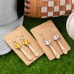 Personalized Wood Baseball Softball Sport Dangle Earrings with Engraved Name Birthday for Sports Players Fans