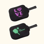Personalised Pickleball Paddle Cover Black Paddle Cover with A Mesh Pocket for Beginners to Professionals