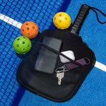 Personalised Pickleball Paddle Cover Black Paddle Cover with A Mesh Pocket for Beginners to Professionals