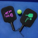 Personalised Pickleball Paddle Cover Black Paddle Cover with A Mesh Pocket for Beginners to Professionals