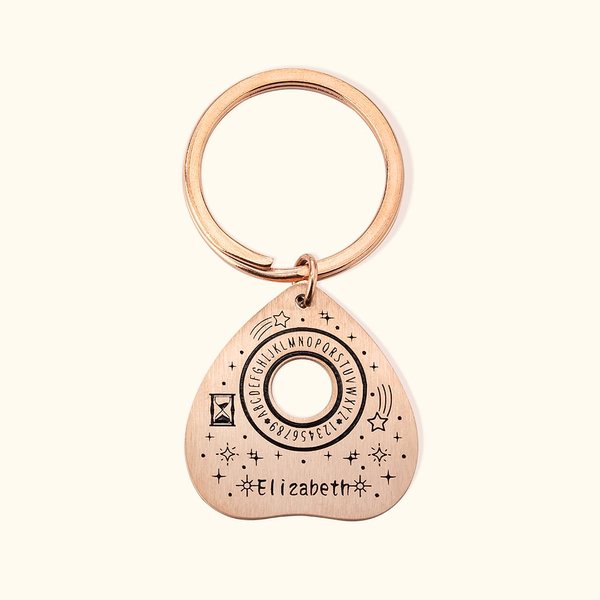 Personalizada Ouija Planchette Pet ID Tag Collar Etiqueta grabada con el nombre de la mascota para el gato pequeño perro Halloween Navidad