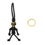 Colgante personalizado de calavera gótica Llavero trenzado hecho a mano con nombre grabado Cumpleaños Halloween Regalo para hombre