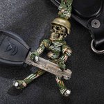 Colgante personalizado de calavera gótica Llavero trenzado hecho a mano con nombre grabado Cumpleaños Halloween Regalo para hombre